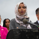 Rep. Ilhan Omar speaking at a press conference to introduce a piece of legislation in Washington, D.C., June 19, 2019